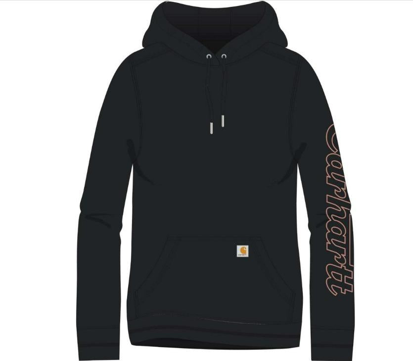 Carhartt 105996 Womens Relaxed Fit Rain Defender Hooded Promo Graphic Sweatshirt Main image