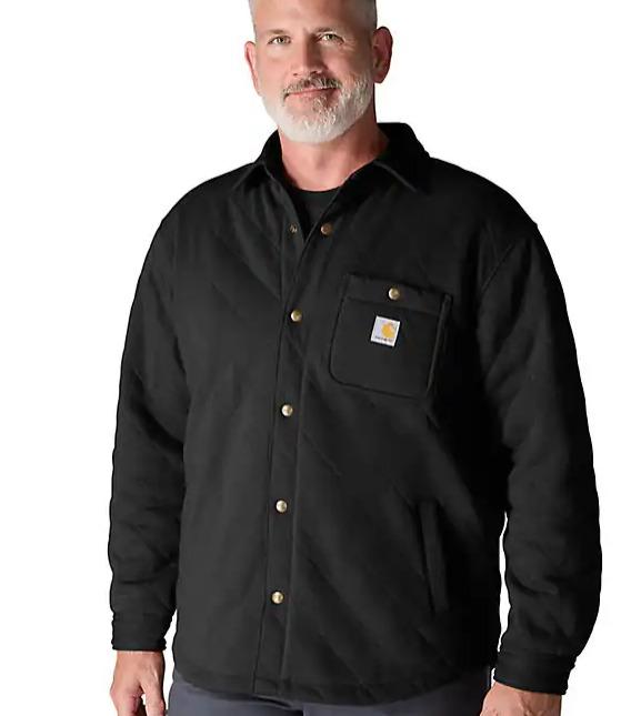 Carhartt 107270 Rain Defender Loose Fit Heavyweight Quilted Snap Front Shirt Jac