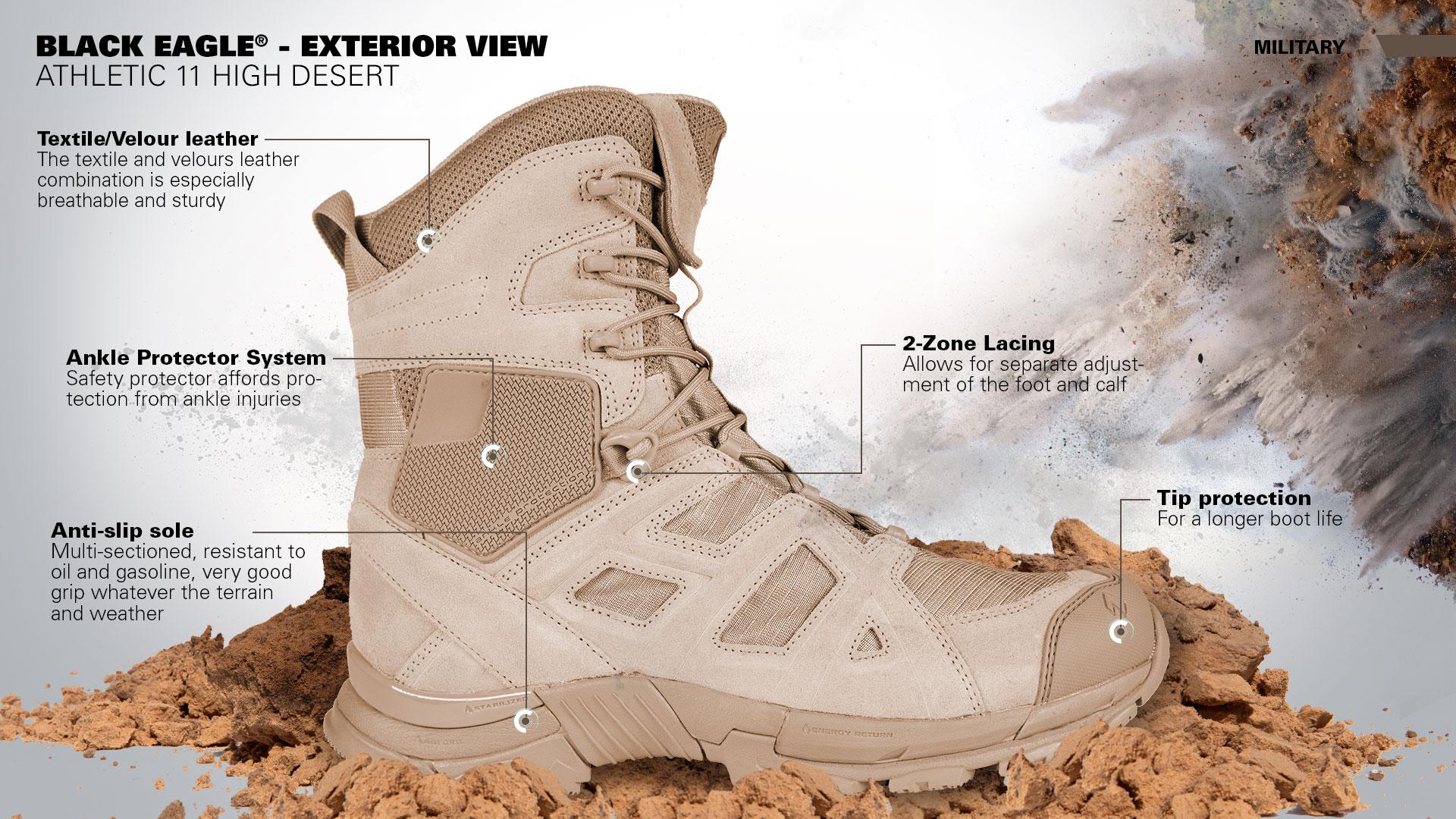 HAIX Black Eagle Athletic 11 Desert High Men's Waterproof Police Boot Secondary image