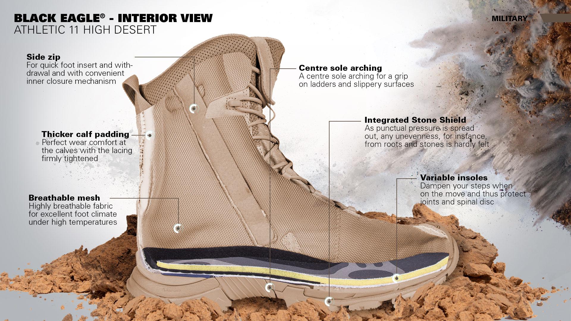 HAIX Black Eagle Athletic 11 Desert High Men's Waterproof Police Boot Secondary image