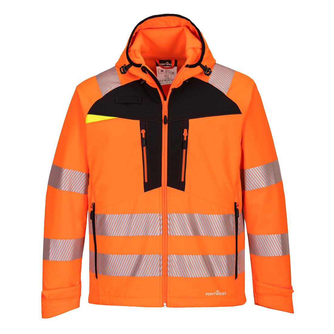 Portwest DX475 DX4 Hi-Vis Softshell Jacket Orange/Black Large Main image