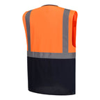 Portwest ES076 Essential Hi-Vis Contrast Executive Vest Orange/Navy Medium