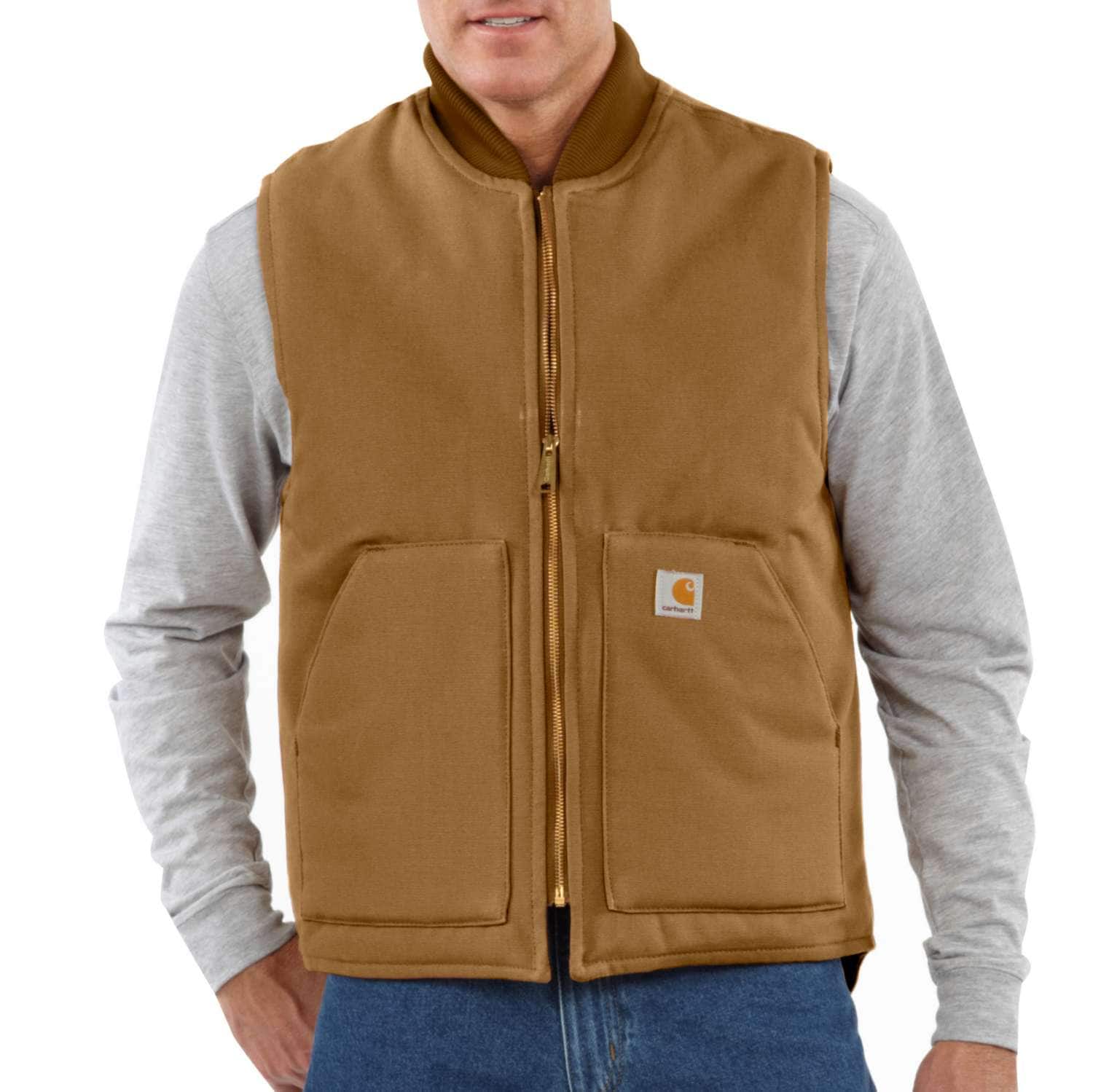 Carhartt 106676 V01 Relaxed Fit Firm Duck Insulated Rib Collar Vest Secondary image