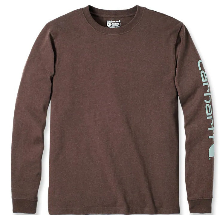 Carhartt EK231 Relaxed Fit Heavyweight Long-Sleeve Logo Sleeve Graphic T-Shirt
