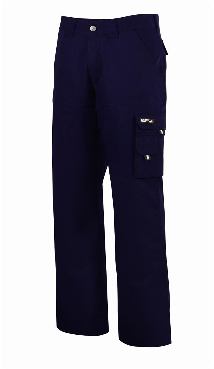 Dassy Liverpool 245 g Cargo Work Trousers - Triple Needle Stitched - Navy