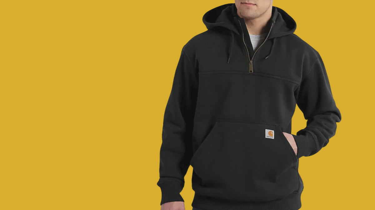 Carhartt 100617 Rain Defender Quarter-Zip Hooded Work Sweatshirt, Heavyweight