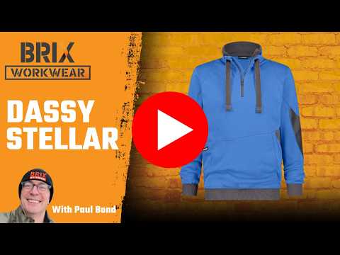 DASSY 300394 Stellar Work Sweatshirt, Cordura Reinforced, Two-Tone, Zip, Kangaroo Pocket