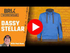 DASSY 300394 Stellar Work Sweatshirt, Cordura Reinforced, Two-Tone, Zip, Kangaroo Pocket