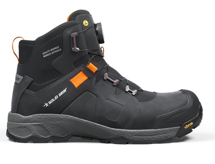 Snickers SolidGear SG80014 BOA S3S SR HRO Vapor 3 Mid Safety Boots Black/Orange Main image