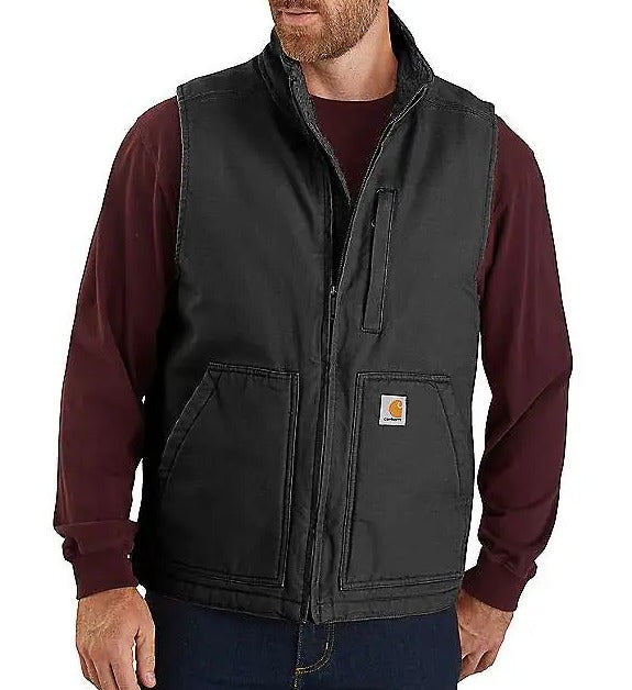 Carhartt 104277 Loose Fit Washed Duck Sherpa-Lined Mock-Neck Vest