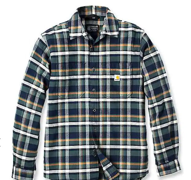 Carhartt 106352 Rugged Flex Relaxed Fit Midweight Flannel Long-Sleeve Plaid Shirt