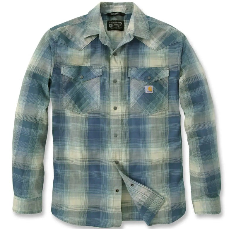 Carhartt 106756 Relaxed Fit Lighweight Montana Rugged Flex Long-Sleeve Snap-Front Plaid Shirt Main image