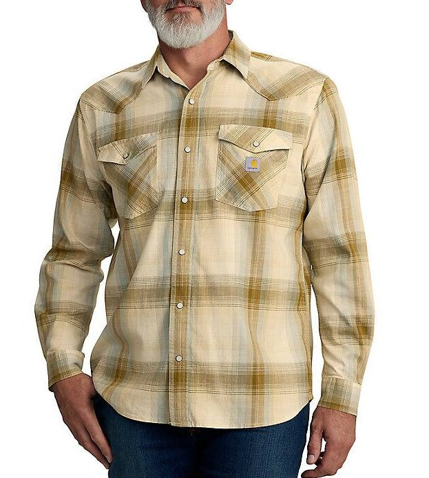 Carhartt 106756 Relaxed Fit Lighweight Montana Rugged Flex Long-Sleeve Snap-Front Plaid Shirt Secondary image
