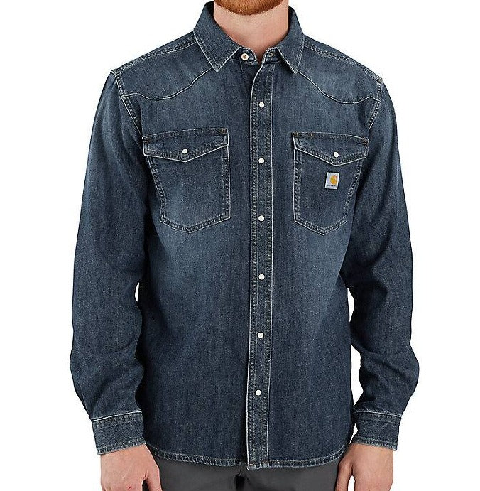 Carhartt 106429 Relaxed Fit Midweight Denim Montana Long-Sleeve Snap Front T-Shirt Main image